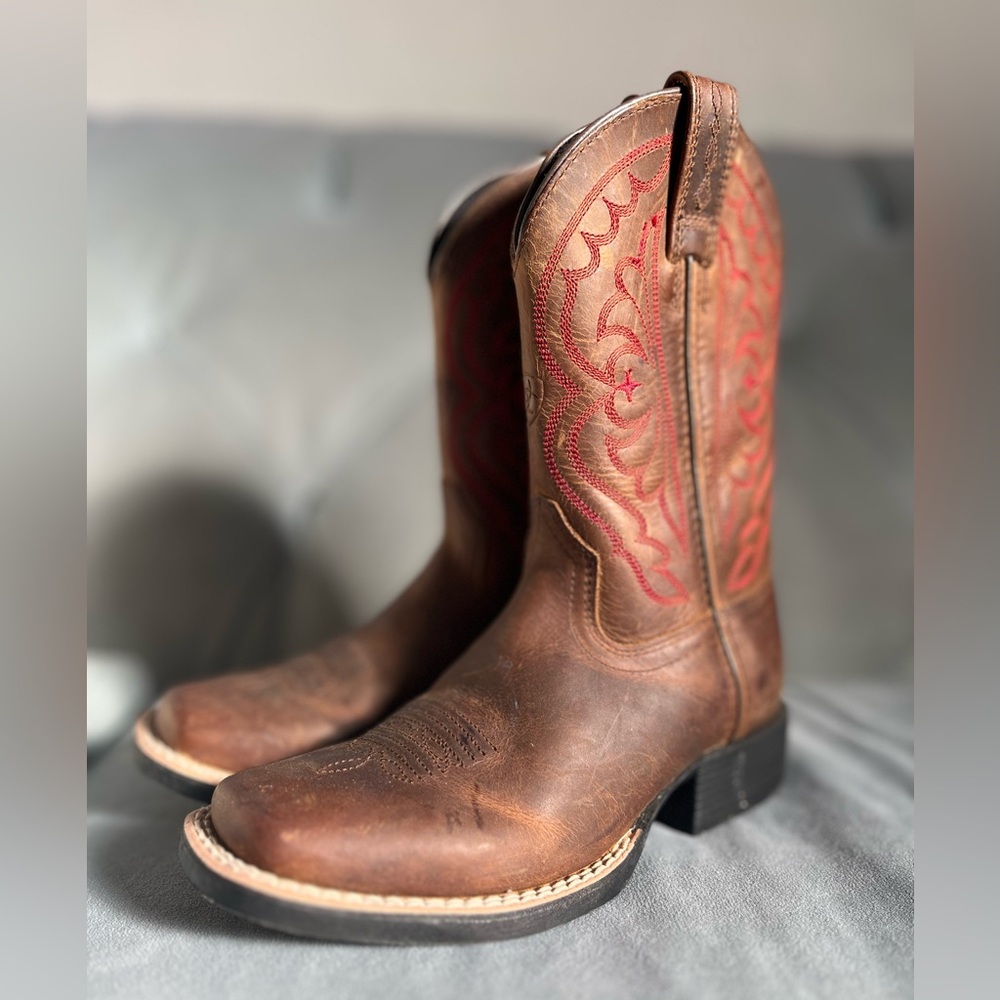 Ariat Brown and Red Western Boots